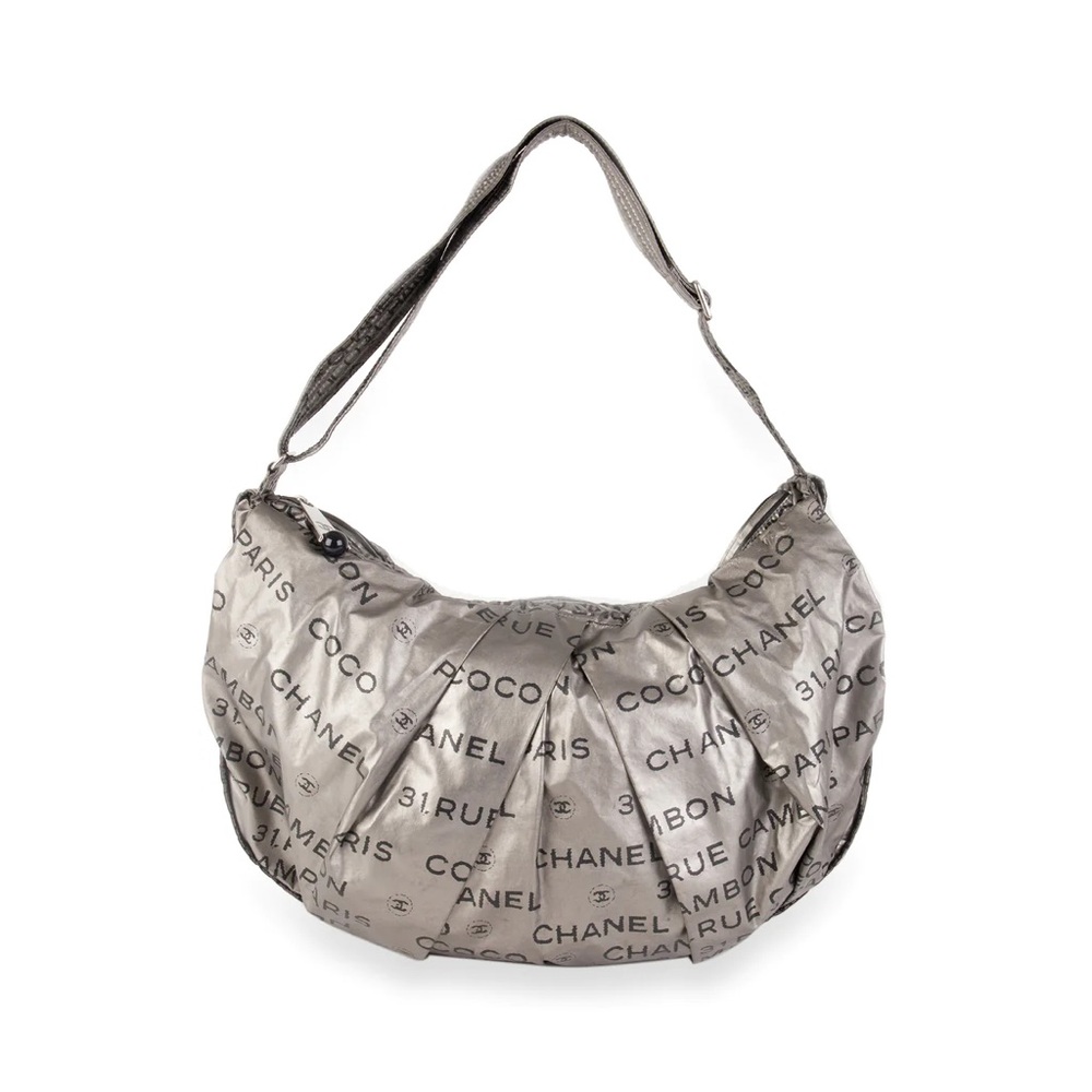 Chanel Silver Coated Nylon Unlimited Ligne Hobo Bag